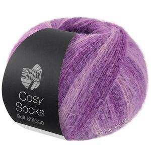 Lana Grossa MEILENWEIT 100g Cosy Socks Soft Stripes | 114-pourpre pâle/pourpre/violet