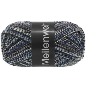 Lana Grossa MEILENWEIT 100g Black Denim Mix | 4658-noir/écru/gris bleu/taupe/pétrole foncé/anthracite