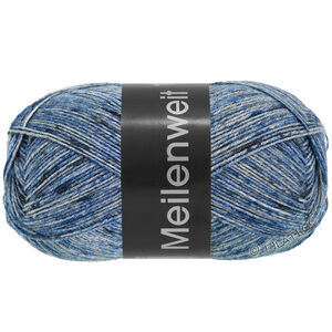 Lana Grossa MEILENWEIT 100g Blue Denim Mix | 4609-bleu clair/bleu moyen/bleu foncé/gris moyen/gris foncé