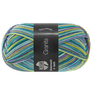 Lana Grossa MEILENWEIT 100g Granita | 1809-violet/turquoise/pétrole foncé/pétrole/bleu gris/pistache