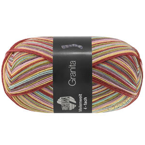 Lana Grossa MEILENWEIT 100g Granita | 1811-turquoise/vert olive/bleu prune/vieux rose/jaune/bourgogne