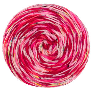 Lana Grossa MEILENWEIT 100g Merino Hand-dyed | 01-rouge framboise/rose vif/écru/jaune tendre