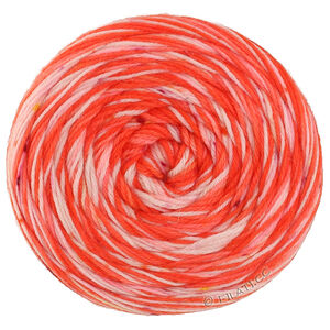 Lana Grossa MEILENWEIT 100g Merino Hand-dyed | 04-rouge corail/rouge saumon/écru/rose poudré