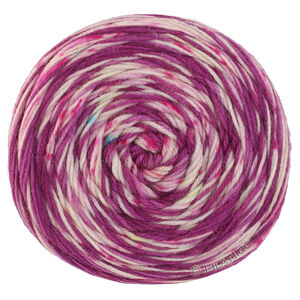 Lana Grossa MEILENWEIT 100g Merino Hand-dyed | 05-mûre/Rouge baie/écru/jaune clair