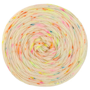 Lana Grossa MEILENWEIT 100g Merino Hand-dyed | 31-écru/jaune néon/pétrole foncé/rouge/framboise