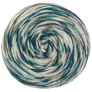 Lana Grossa MEILENWEIT 100g Merino Hand-dyed | 52-écru/turquoise foncé/gris ardoise/jaune moutarde/rouge rouille