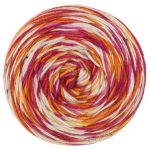 Lana Grossa MEILENWEIT 100g Merino Hand-dyed | 53-écru/citrouille orange/fuchsia/jaune soleil/anthracite