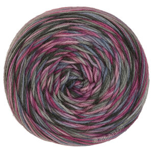 Lana Grossa MEILENWEIT 100g Merino Hand-dyed | 63-gris ardoise/fuchsia/prune/bleu fumé/gris silex