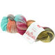 Lana Grossa MEILENWEIT 100g Merino Hand-dyed | 407-turquoise/gris/violet rouge/terre cuite/jaune tendre/galet
