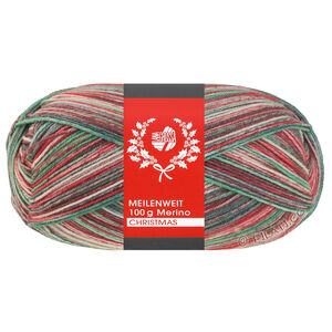 Lana Grossa MEILENWEIT 100g Merino Christmas | 6807-blanc/vert foncé/brun foncé/orange/vert clair