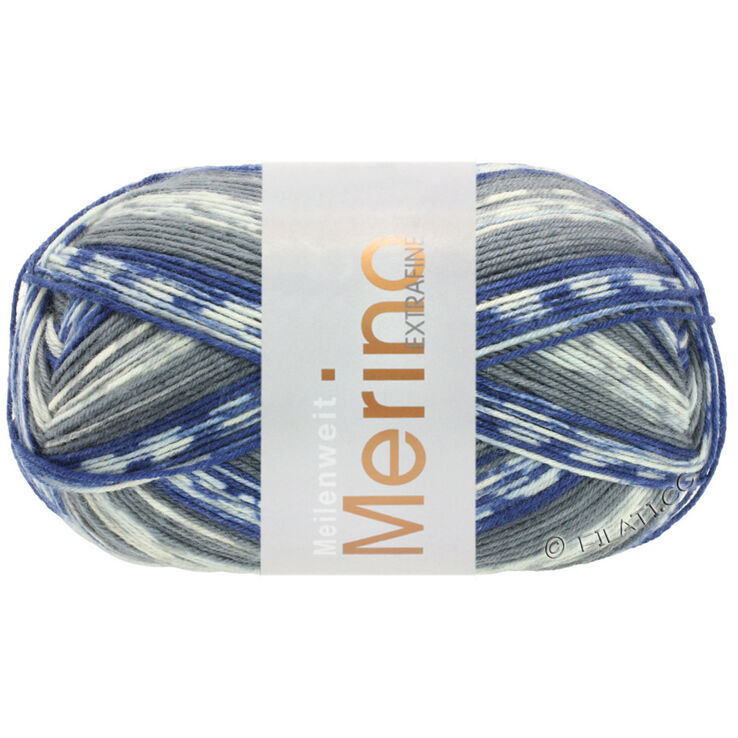 Lana Grossa MEILENWEIT 100g Merino Extrafine Denim Mix | 2601-gris clair/gris foncé/bleu foncé