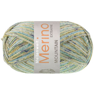Lana Grossa MEILENWEIT 100g Merino Extrafine Mountain | 7603-limette/gris vert/vert foncé/jade/jaune moutarde/menthe rayé