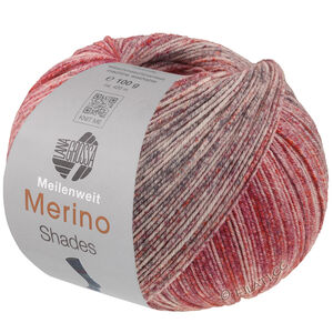 Lana Grossa MEILENWEIT 100g Merino Extrafine Shades | 7236-gris clair/gris foncé/rouge vin/bourgogne/prune