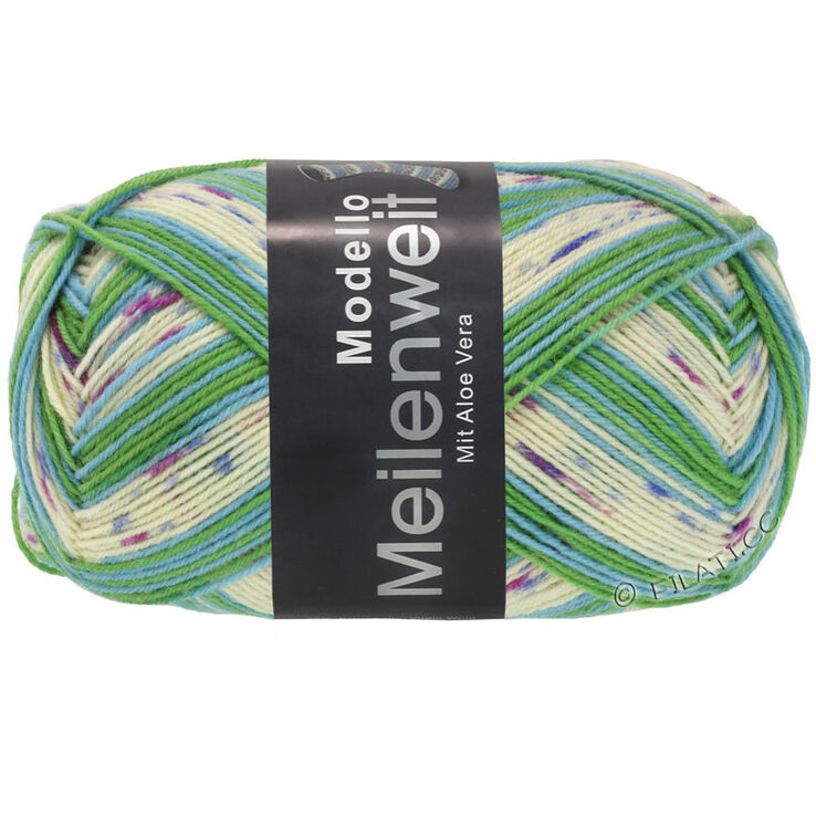 Lana Grossa MEILENWEIT 100g Modello | 4371-crème/violet/fuchsia/bleu ciel/jade