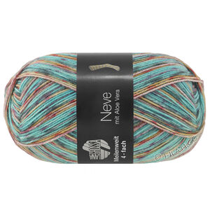 Lana Grossa MEILENWEIT 100g Neve | 4434-turquoise/gris foncé/gris pourpre/beau vert Tilleul/rouge vin