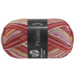 Lana Grossa MEILENWEIT 100g Piccata | 4808-rouge/jaune/gris/bleu pétrole/gris vert/lilas/rose