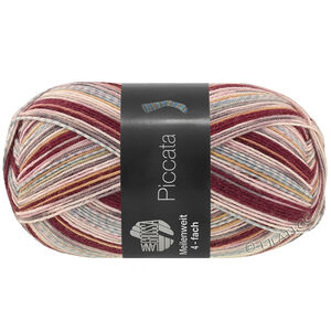 Lana Grossa MEILENWEIT 100g Piccata | 4809-lilas/bourgogne/gris foncé/rose/écru/jaune sable/menthe