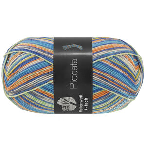 Lana Grossa MEILENWEIT 100g Piccata | 4810-bleu/bleu d'encre/vert tendre/rouille/écru/gris foncé/jaune/moutarde