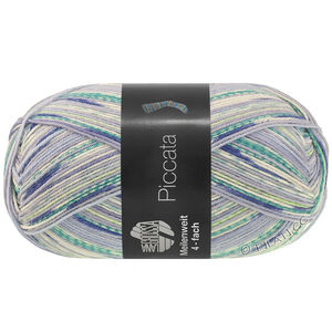 Lana Grossa MEILENWEIT 100g Piccata | 4812-bleu clair/bleu comme violettes/blanc/bleu foncé/pétrole/vert tendre/menthe