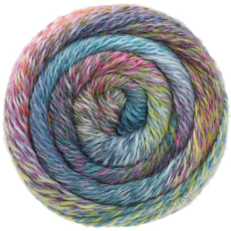 Lana Grossa MEILENWEIT 150g Rainbow | 101-pétrole/vert clair/vert noir/lilas/jaune moutarde/violet rouge/gris clair/rose vif/jean