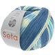 Lana Grossa MEILENWEIT 100g Seta Adriana | 3241-pétrole/blanc/turquoise/bleu gris/bleu clair