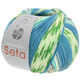 Lana Grossa MEILENWEIT 100g Seta Adriana | 3244-pétrole/blanc/turquoise/gris/vert