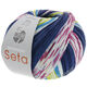 Lana Grossa MEILENWEIT 100g Seta Adriana | 3252-encre/bleu nuit/blanc/fuchsia/turquoise bleu/limette