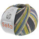 Lana Grossa MEILENWEIT 100g Seta Giappone | 3387-gris foncé/écru/terre cuite/limette/gris souris/pistache/bleu azur