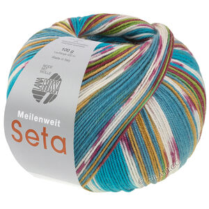 Lana Grossa MEILENWEIT 100g Seta Giappone | 3390-mûre/vert/bleu turquoise/violet rouge/blanc/ocre/vert clair