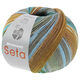 Lana Grossa MEILENWEIT 100g Seta Hokkaido | 3583-bleu turquoise/ocre/vert foncé/bleu ciel/gris vert/brun/écru