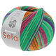 Lana Grossa MEILENWEIT 100g Seta Hokkaido | 3586-vert foncé/blanc/orange/olive foncé/jade/violet rouge/violet bleu