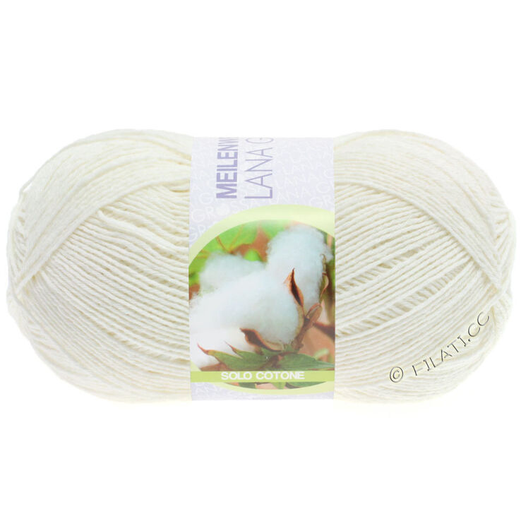 Lana Grossa MEILENWEIT 100g Solo Cotone  Unito | 3450-écru