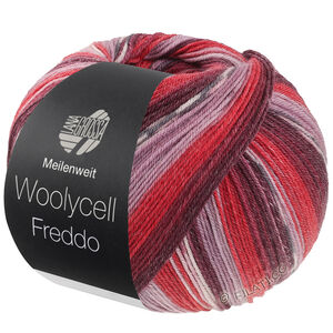 Lana Grossa MEILENWEIT 100g Woolycell Freddo | 6042-rouge noir/bourgogne/rouge foncé/mauve/violette antique/gris foncé/gris argent