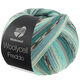 Lana Grossa MEILENWEIT 100g Woolycell Freddo | 6044-vert pétrole/gris moyen/turquoise/menthe/vert lac/gris foncé/gris clair