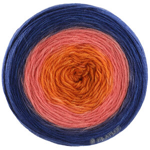 Lana Grossa MERINO LACE AQUARELL | 07-orange/oeillet rose/bleu foncé