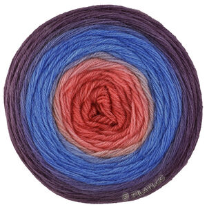 Lana Grossa MERINO LACE AQUARELL | 17-Gris-violet foncé/bleu azur/rouge saumon
