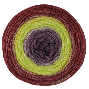 Lana Grossa MERINO LACE AQUARELL | 19-bordeaux/jaune citrus/Gris-violet foncé