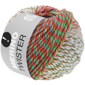 Lana Grossa MERINO TWISTER | 07-vert jaune/jaune/rose/pétrole/chameau/baies/vieux rose/nougat