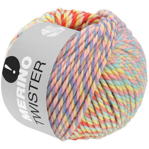 Lana Grossa MERINO TWISTER | 10-blanc/vieux rose/menthe/bleu clair/rose