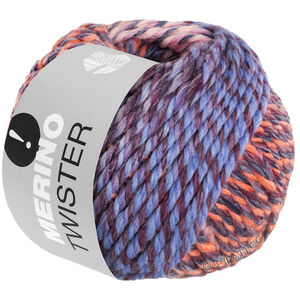Lana Grossa MERINO TWISTER | 11-saumon/bleu foncé/bordeaux/gris pourpre/lilas