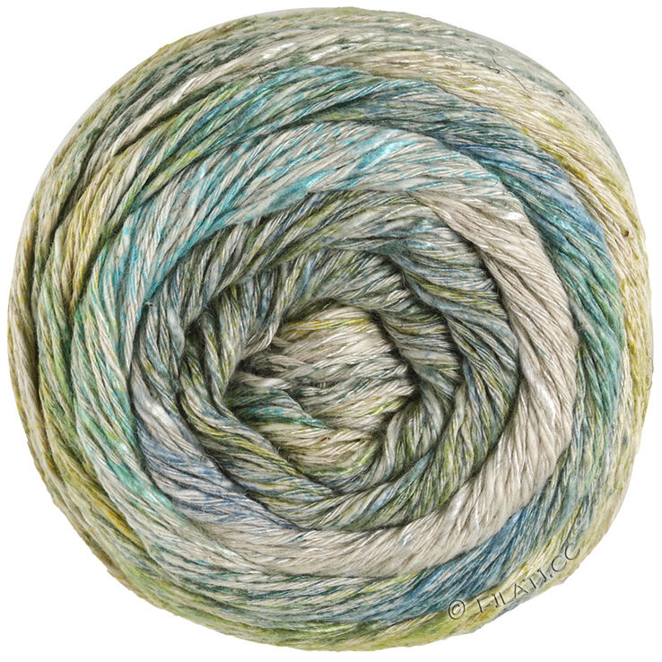 Lana Grossa MOSAICO (Linea Pura) | 001-vert jaune/gris vert/nature/jade/turquoise/jean/bleu gris