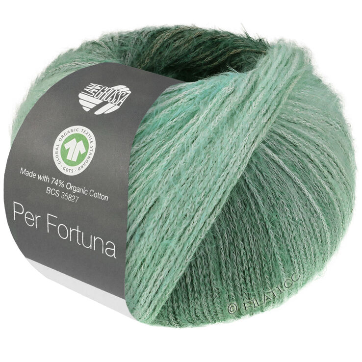 Lana Grossa PER FORTUNA DÉGRADÉ (GOTS) | 102-gris vert/vert noir/jade/nature
