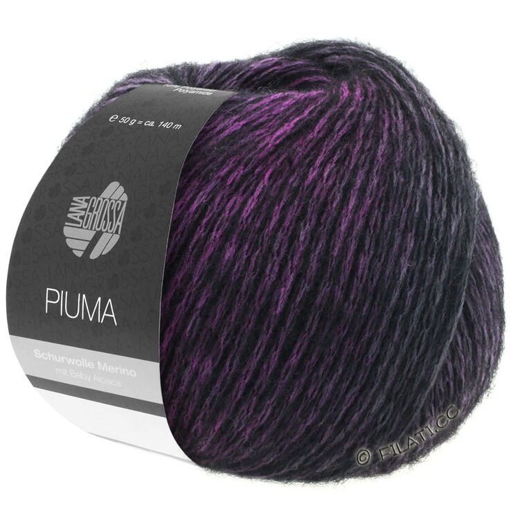 Lana Grossa PIUMA | 01-pourpre/rose pastel/noir