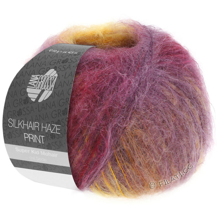 Lana Grossa SILKHAIR HAZE Print | 1201-jaune/kaki/aubergine/baies