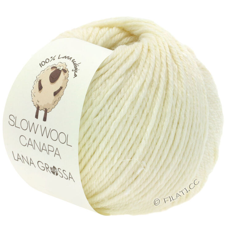 Lana Grossa SLOW WOOL CANAPA | 01-écru