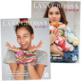 HAND-DYED No. 1 & 2 - Magazines allemands + explications en français de Lana Grossa