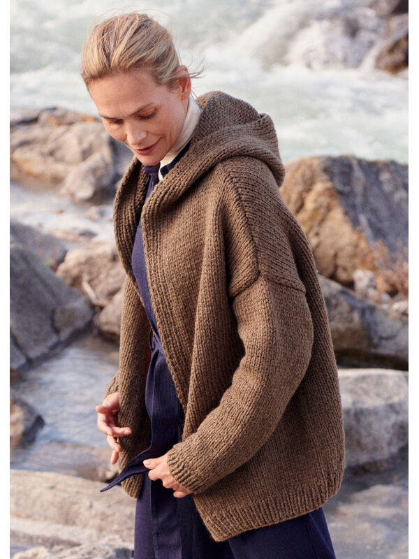 Lana Grossa GILET À CAPUCHE Alta Moda Alpaca