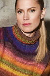 Lana Grossa PULL COURT RAGLAN EN JERSEY ENVERS Cinque Multi