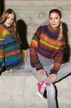 Lana Grossa PULL COURT RAGLAN EN JERSEY ENVERS Cinque Multi