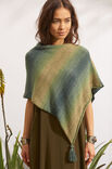 Lana Grossa PONCHO AVEC DES GLANDS Summer Lace Dégradé